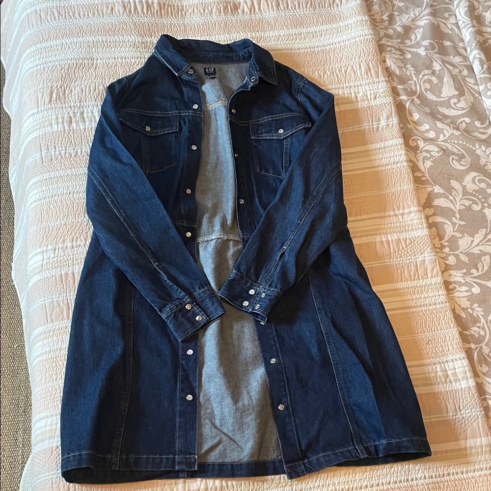 GAP Dark Indigo Denim Shirt Dress